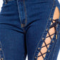 American Bazi - Chic Lace Up High Rise Denim