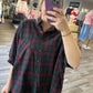 Entro - Oversized Plaid Button Down Shirt