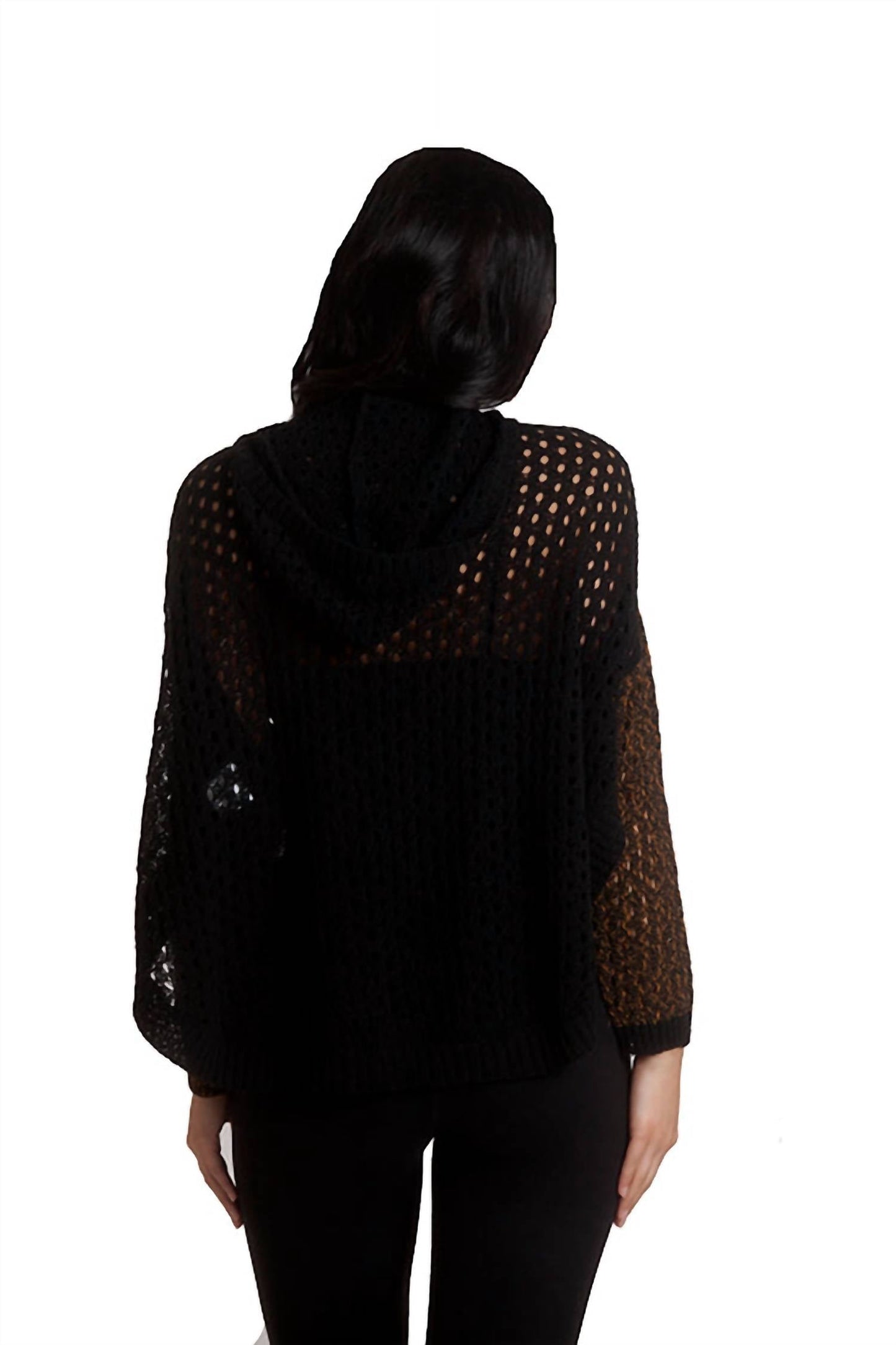 French Kyss - Crochet Button Hoodie Poncho