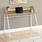 Computer Desk for Home Office with Marble Look and Storage Shelves