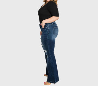 Petra153 - Hole-y Flare Jeans - Plus