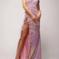 Vienna Prom - High Slit Feathers Off-the-shoulder Long Party Dress