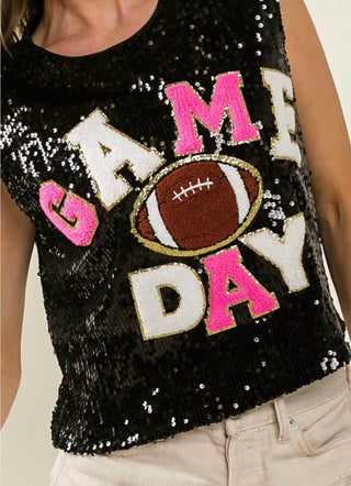 Bibi - Touch Down Sequins Game Day Tank Tops
