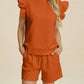 Double Take - Ruffle Sleeve Top And Short Set