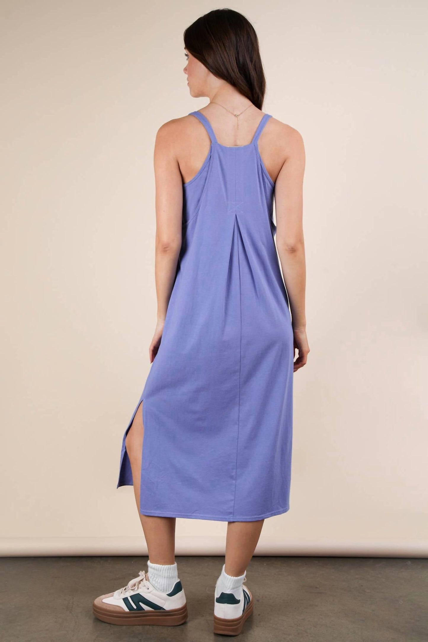 Very J - V Neck Sleeveless Casual Comfy Midi Dress
