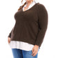 Karen Kane - Plus Size Layered Sweater
