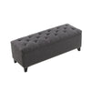 Button-Tufted Storage Ottoman With Safety Close Hinge