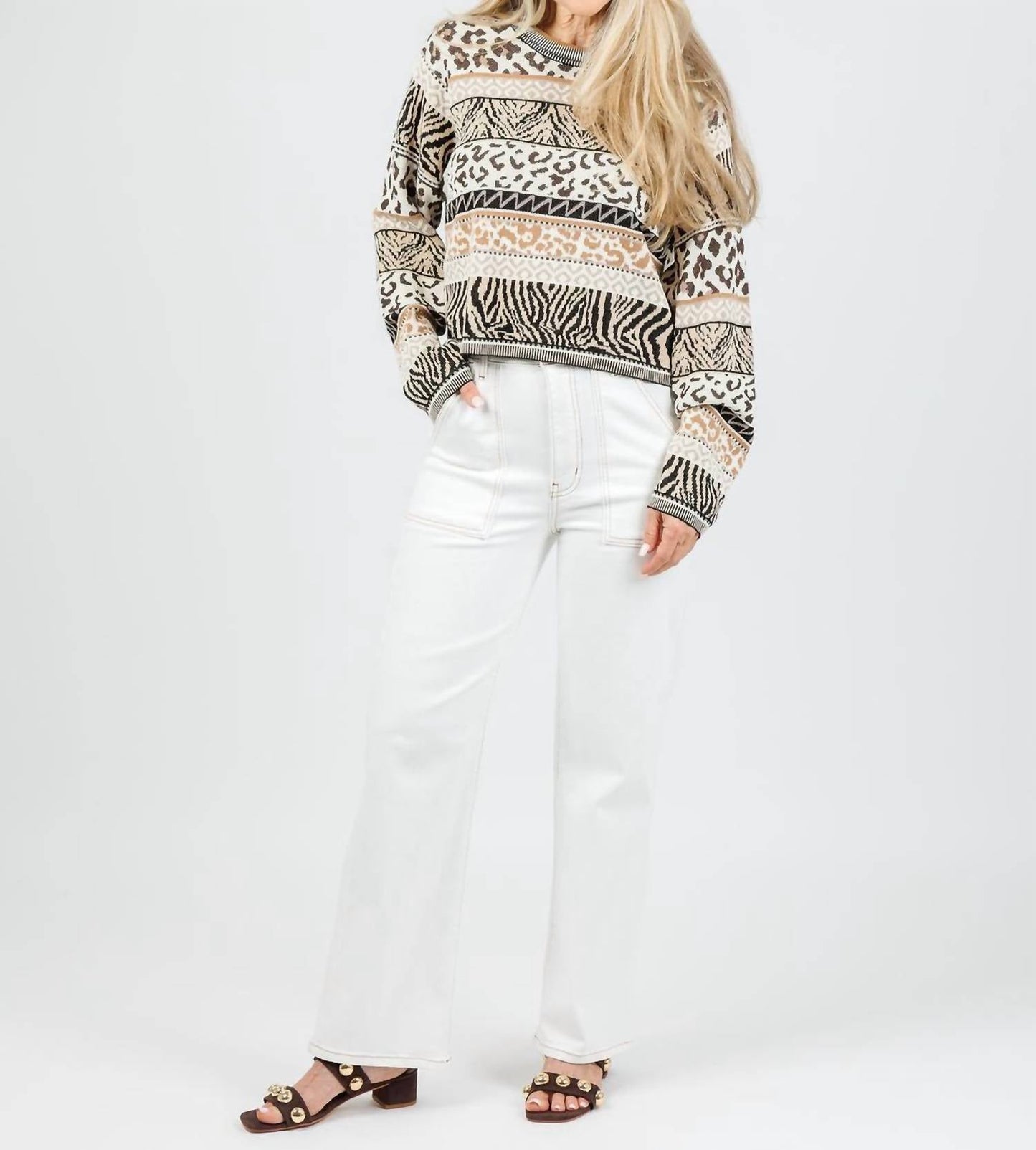 Oui - Women's Animal Print Sweater