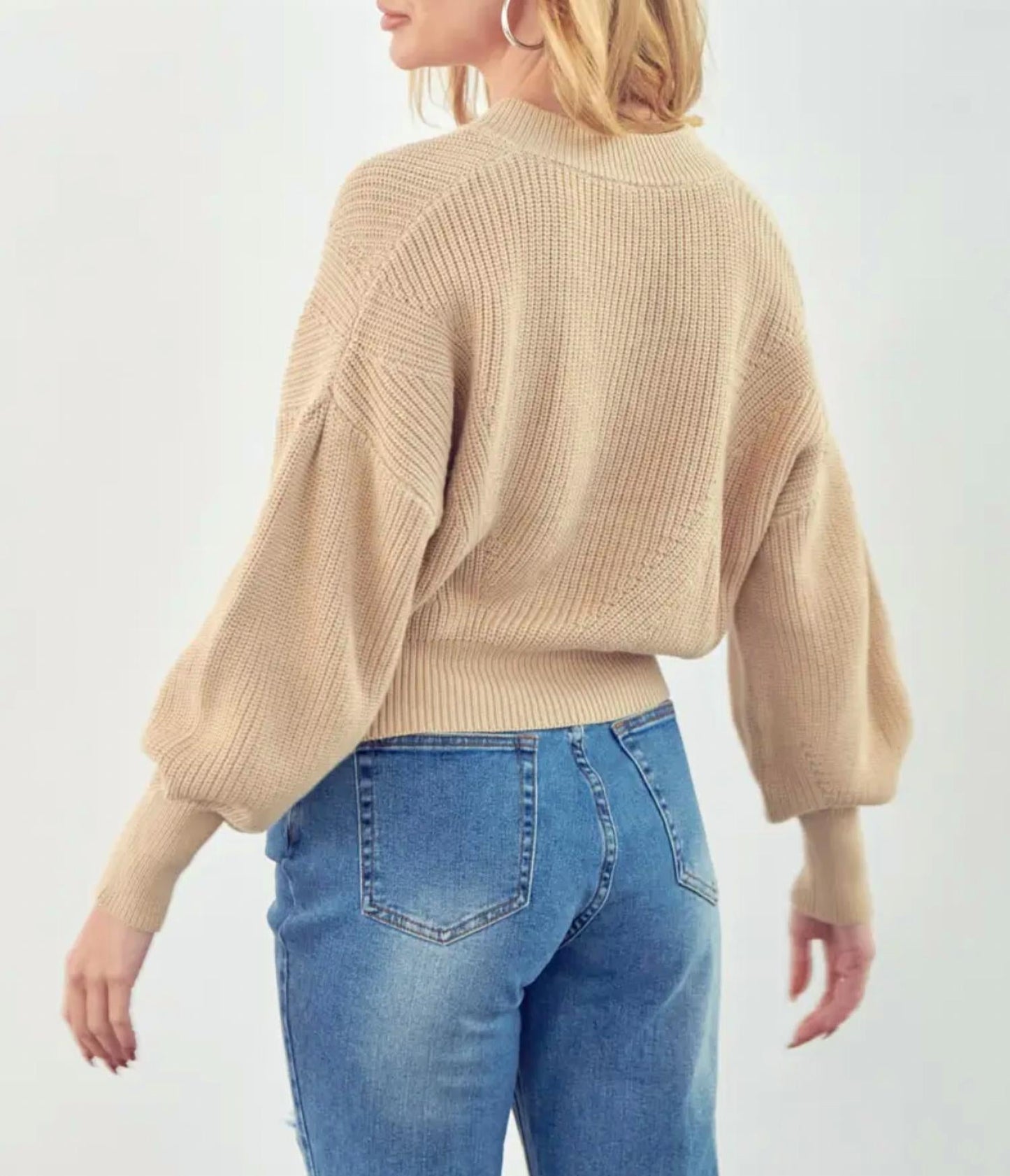 &Merci - CROPPED RIBBED-KNIT SWEATER