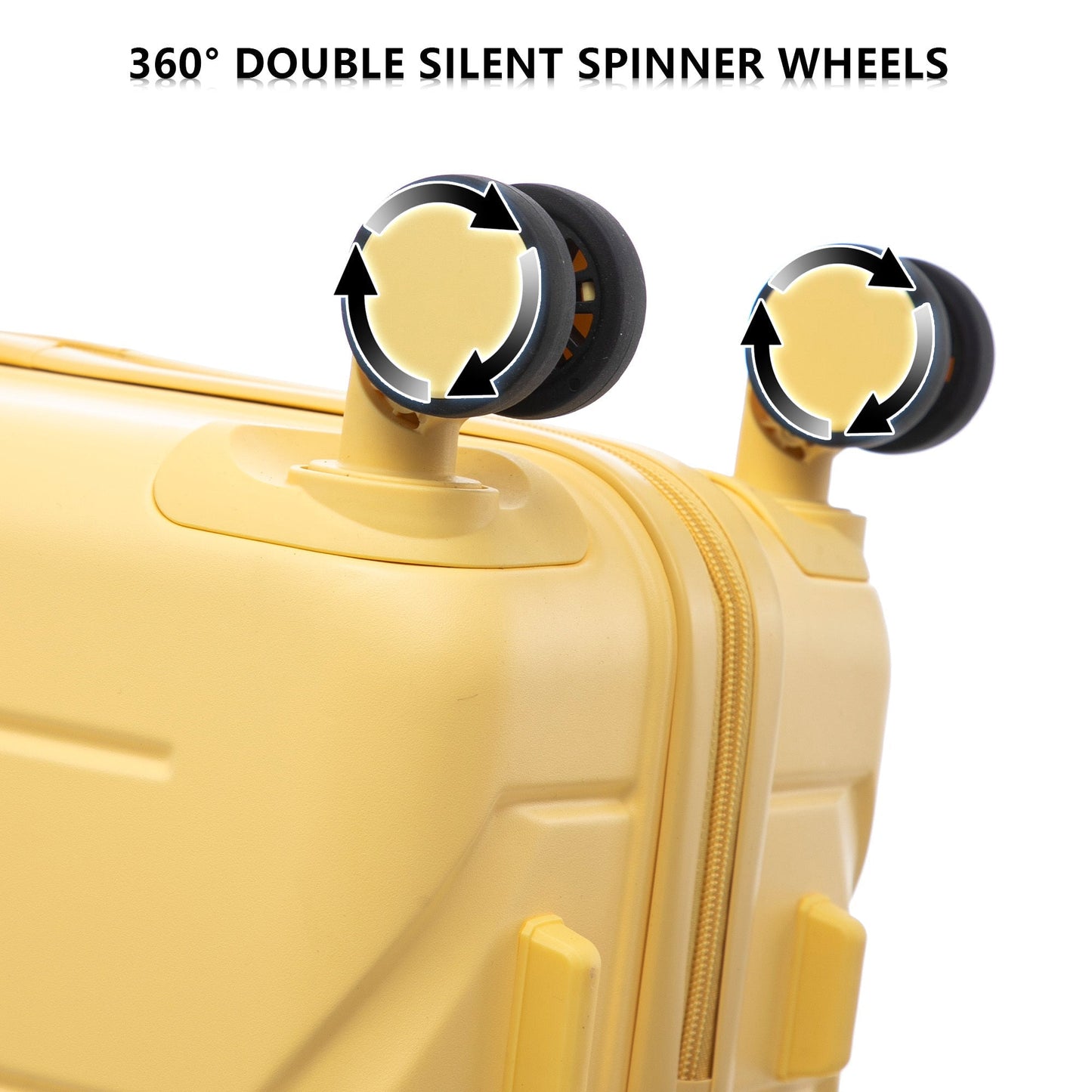 Set 3PCs 20'/24'/28' ABS Spinner Wheel Luggage - Yellow