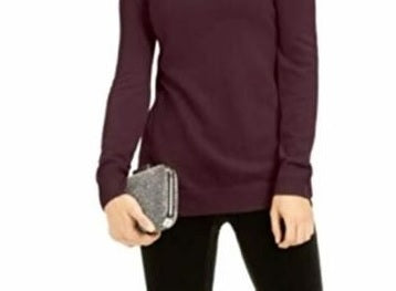 INC International Concepts Women's Embellished Keyhole Sweater Red Size X-Small