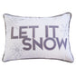 White “Let It Snow” Velvet Embroidered Lumbar Pillow – 14x20"