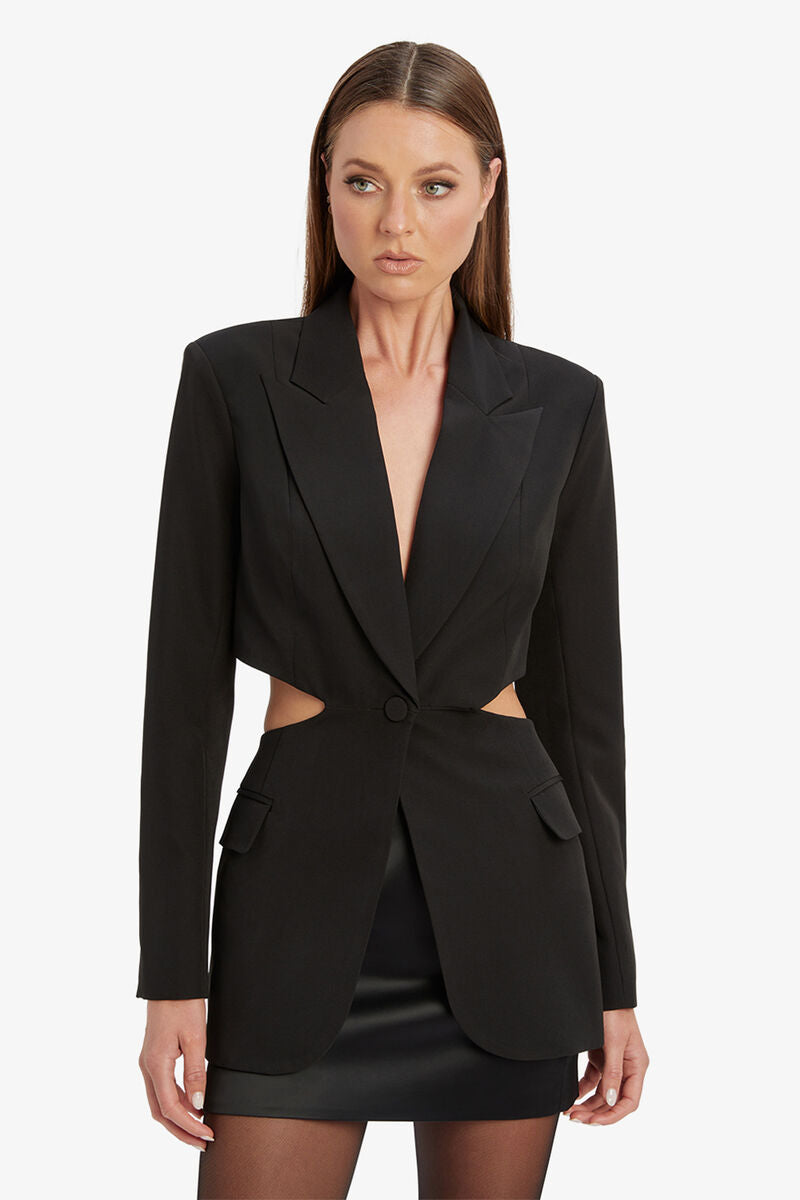 Bardot Cassian Cutout Blazer Black Size XS