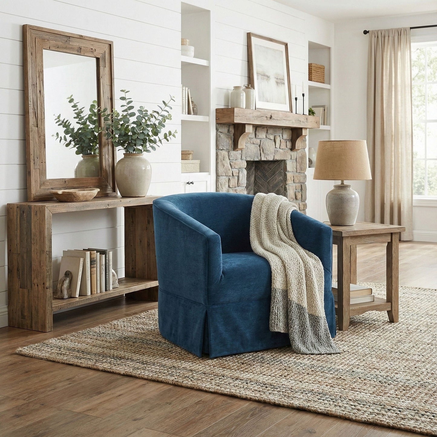 Elm Skirted Swivel Chair