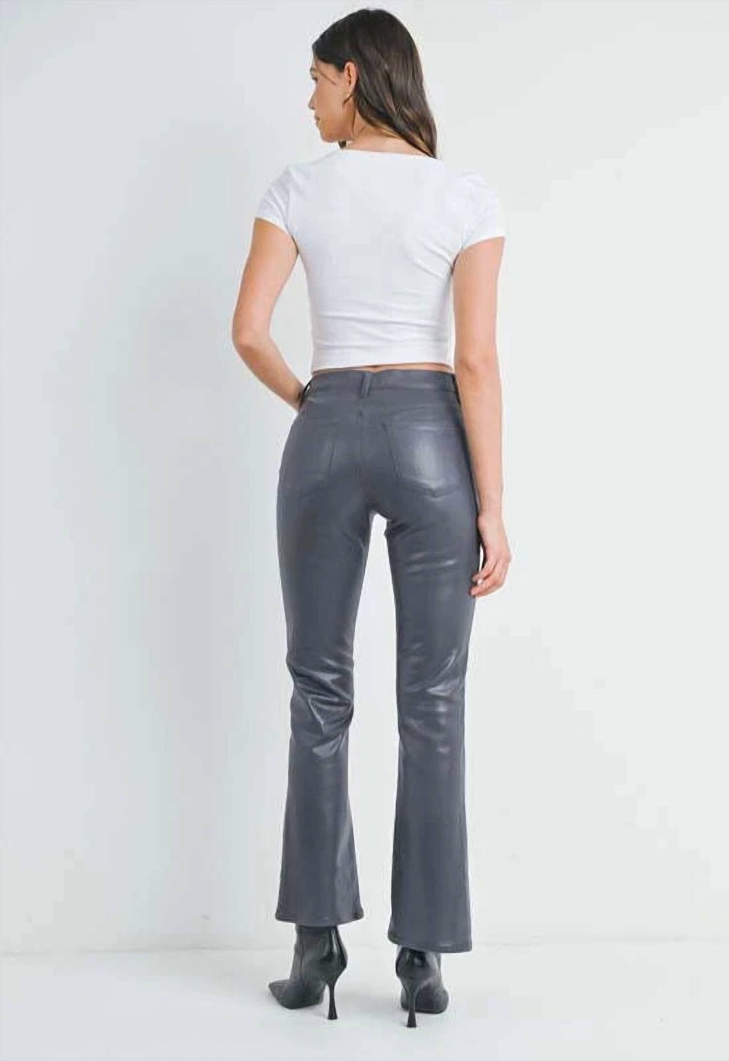 Just Black Denim - Coated Slim Bootcut Jean