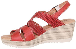 Dromedaris Women's Lauren Slingback Sandal Red Waxed Leather
