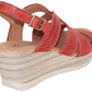 Dromedaris Women's Lauren Slingback Sandal Red Waxed Leather