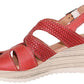 Dromedaris Women's Lauren Slingback Sandal Red Waxed Leather