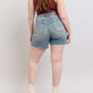 Judy Blue - High Waist Vintage Wash Side Slit Denim Short