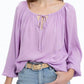Sanctuary - Tie Ballet Neck BLouse Petal