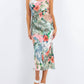 Paparazzi - Charmeuse Satin Print Bias Cut Slip Dress