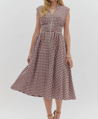 Entro - Ginger Gingham Midi Dress