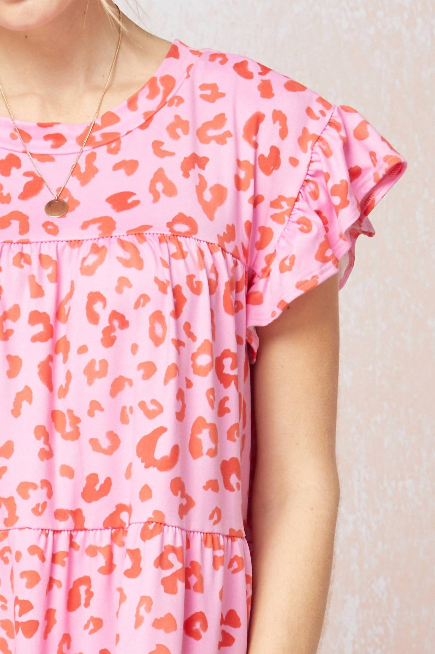 Entro - Tiered Ruffled Leopard Dress