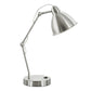 Lighting, Table Lamp, USB Port Included, Nickel Metal, Nickel Shade, Modern - Silver