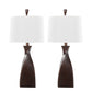 Curvo 2-Piece Copper Bronze Polyresin Table Lamps with Linen Shade