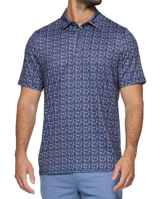 Flags & Anthem - Higgins Americana Floral Print Performance Polo Shirt