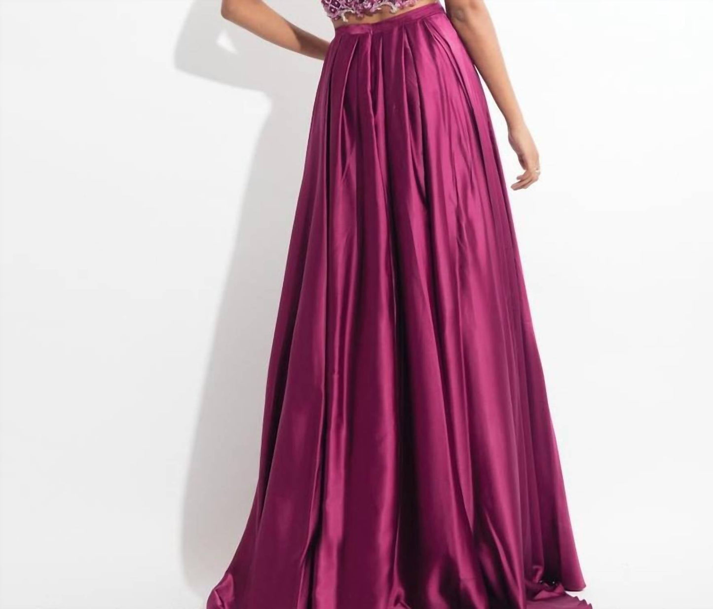 Rachel Allan - Beaded Charmeuse Two-piece Gown
