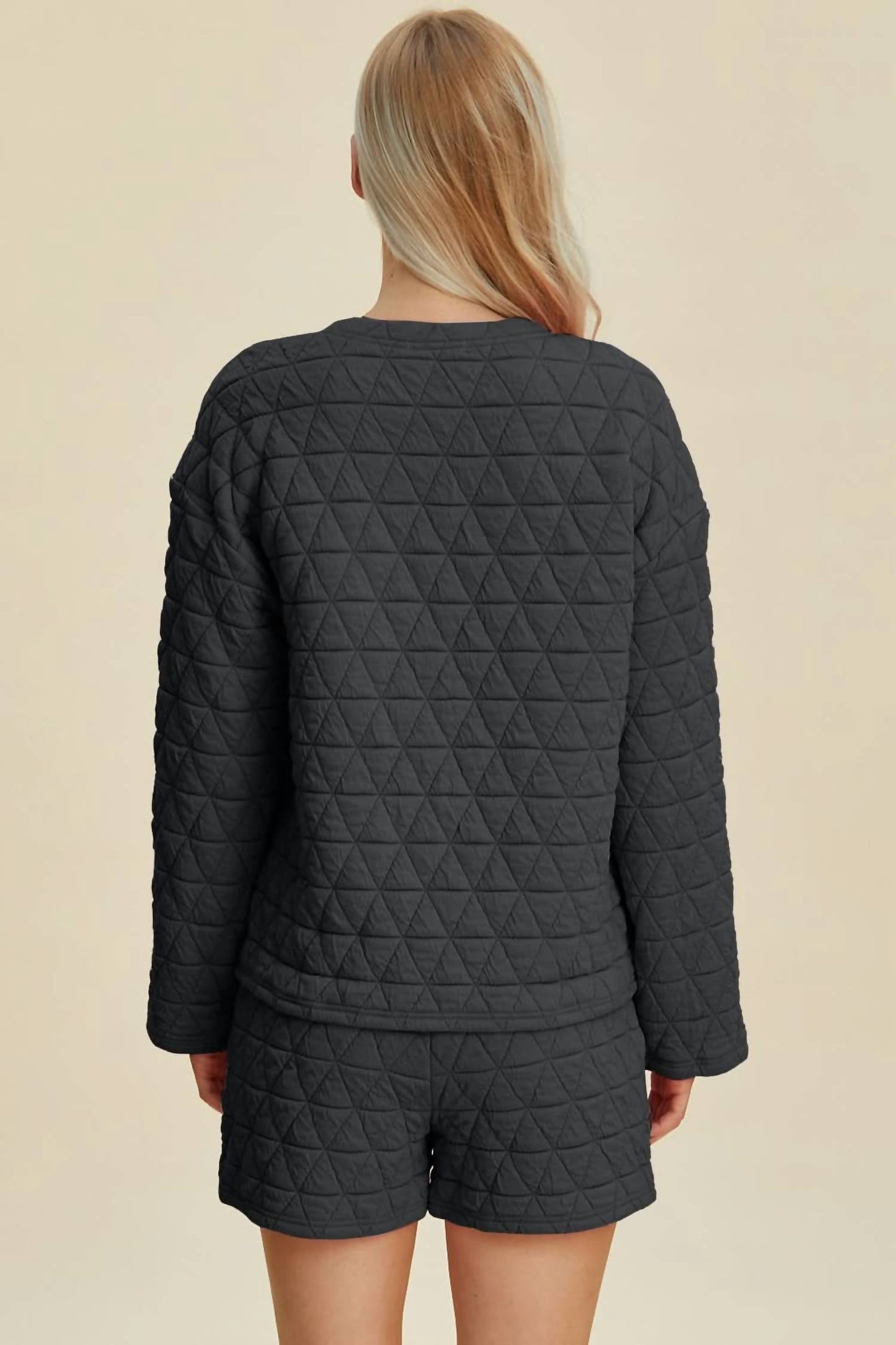 Double Take - Textured Top And Shorts Set