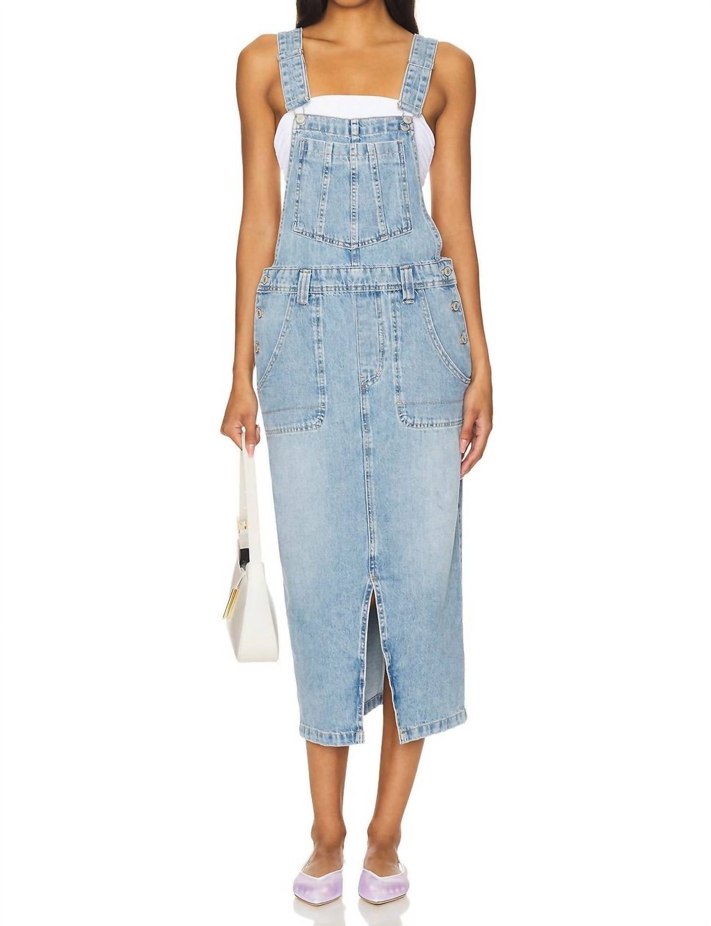 Free People - Bardot Denim Skirtall Overalls