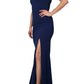 Aidan Mattox - Beaded Sequin Rhinestone Back Stretch Crepe Dress