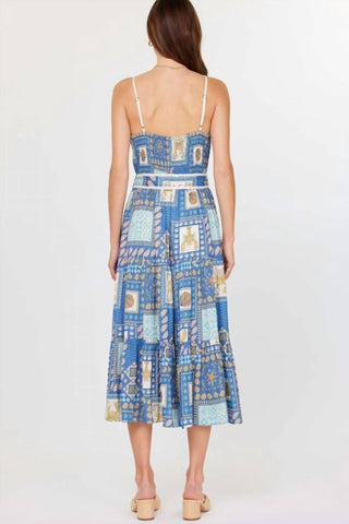 Current Air - Tessa Sleeveless Coastal Print Midi Dress