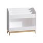 Bookcase Organizer With Storage, 3 Tier Toddler Book Display Shelf For Playroom - White