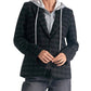 Elan - Eliza Metallic Plaid Blazer with Hoodie