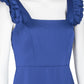 Aidan Mattox - Ruffled Shoulder Sleeveless Crepe Dress