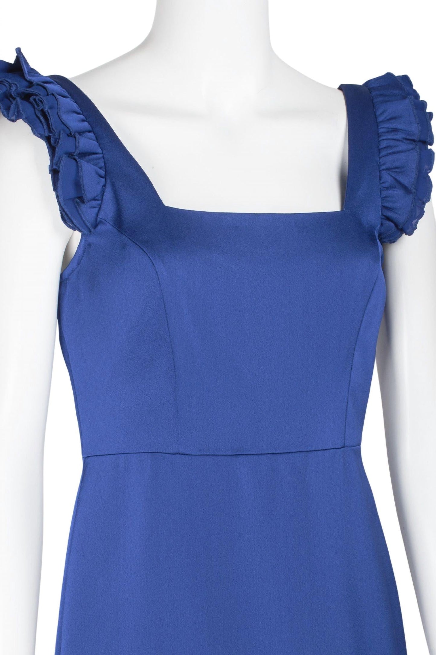Aidan Mattox - Ruffled Shoulder Sleeveless Crepe Dress