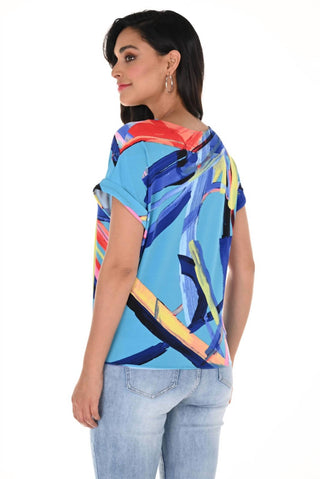 Frank Lyman - Short Sleeve Abstract Print Top