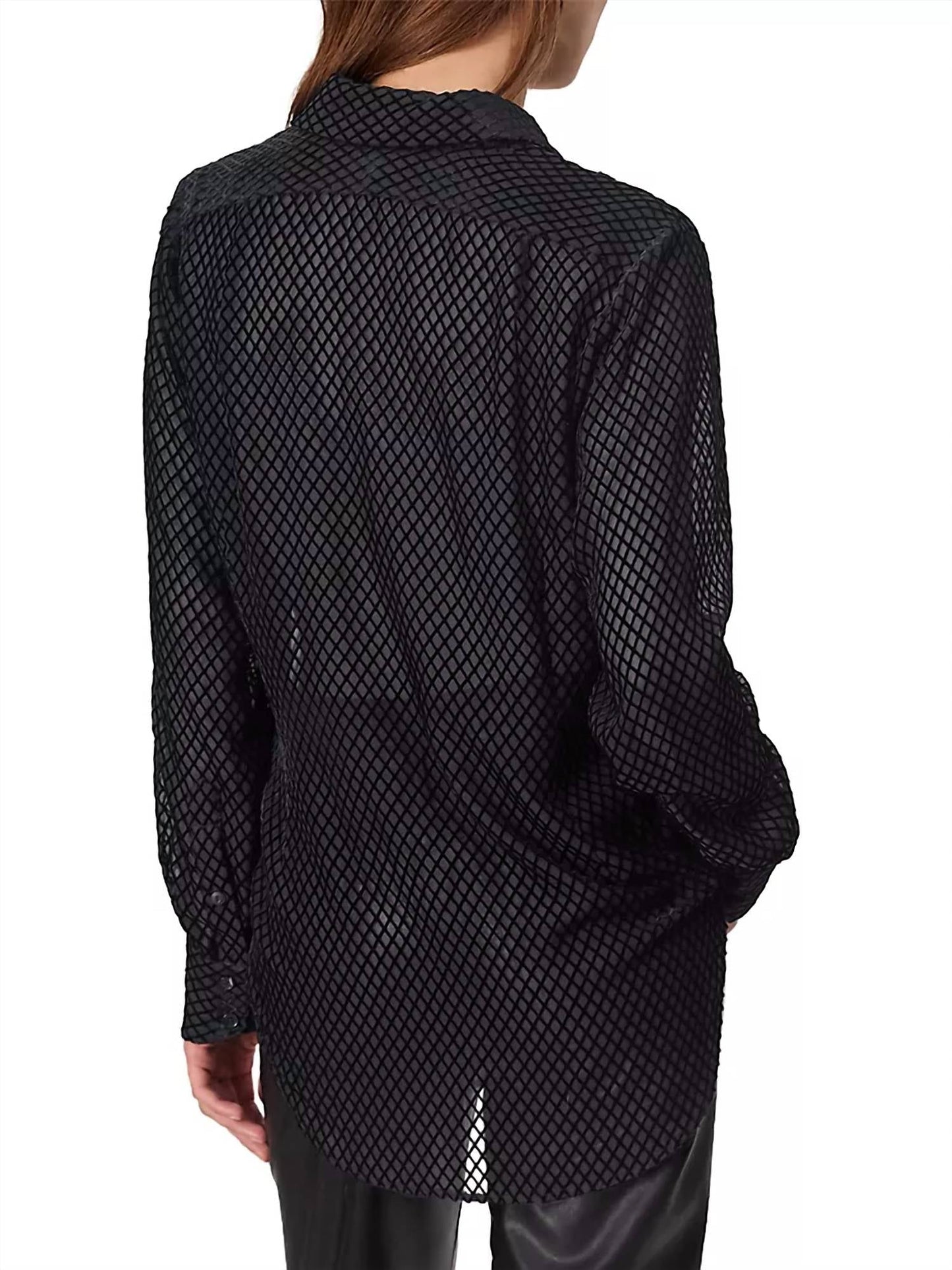 Rag & Bone - Lila Burnout Velvet Long-sleeve Shirt