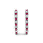 10K White Gold Alternating Diamond and Red Ruby Huggy Hoop Earrings (I-J Color, I1-I2 Clarity)