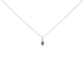 10K White Gold 5x3mm Green Emerald and Diamond Accent Halo Pear Shape 18" Pendant Necklace (I-J Color, I1-I2 Clarity)