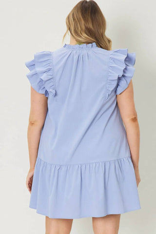 Entro - Front Tie Ruffle Dress