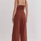 Entro - Contrast Square Neck Sleeveless Jumpsuit