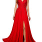 Adora - A Line Long Formal Slit Dress