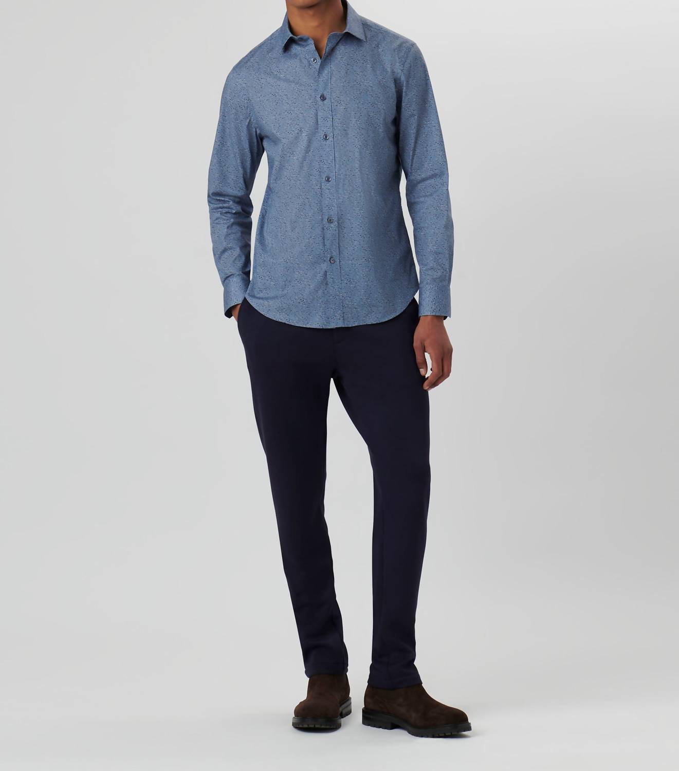 Bugatchi Uomo - Specks 6 Way Stretch Long Sleeve