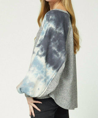 Entro - Tie Dye Puffy Sleeve Top