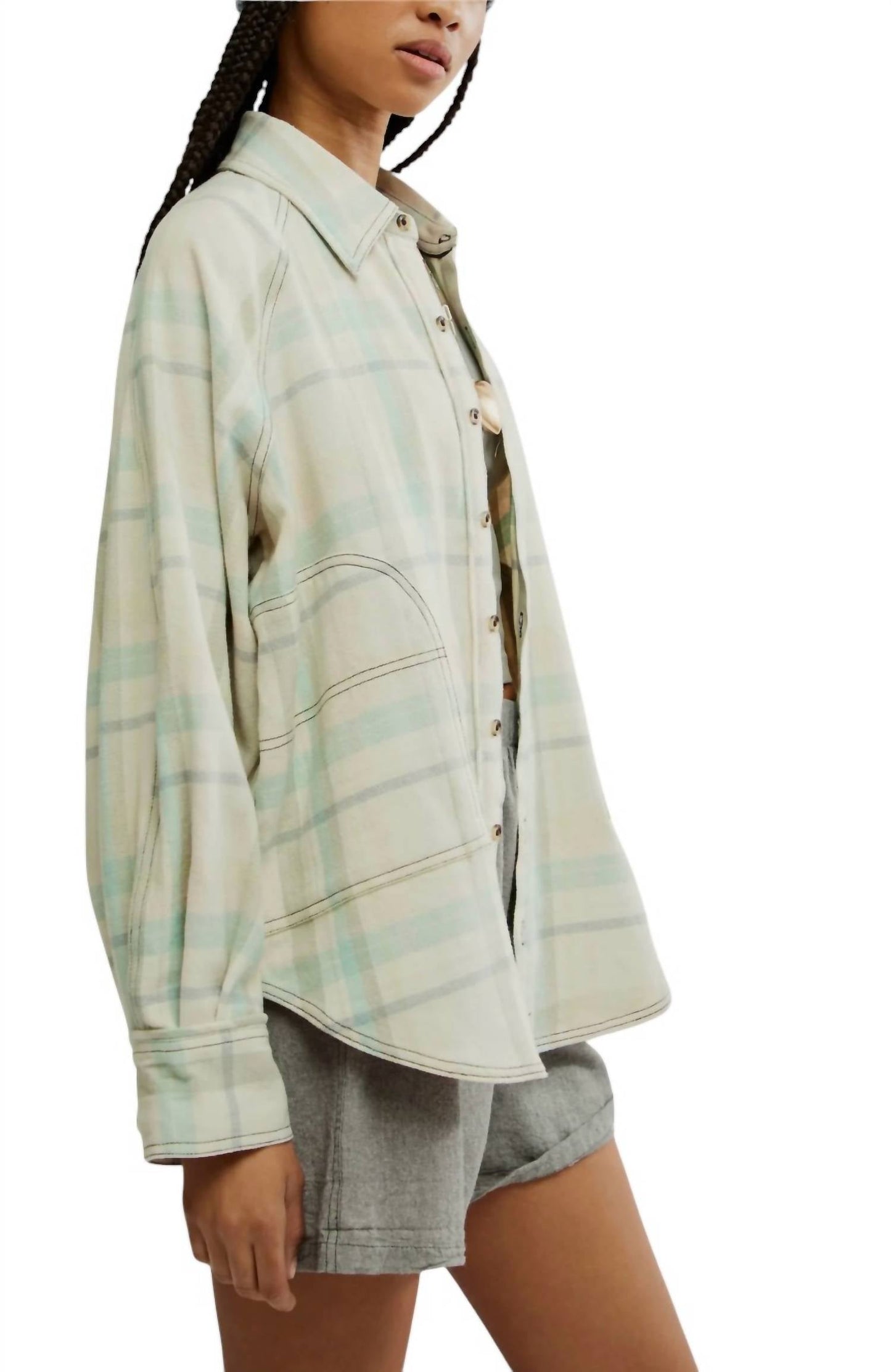 Free People - Girl Meets Boy Plaid Shirt