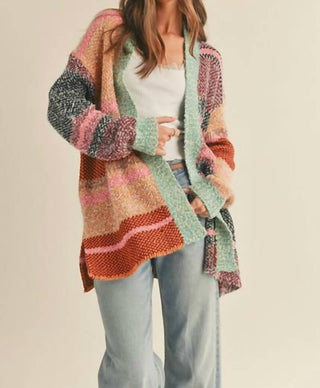 &Merci - Multicolor Abstract Long Cardigan